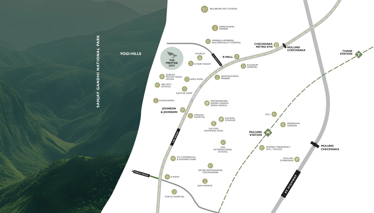prestige city forest hills mulund location